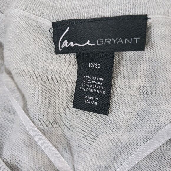Lane Bryant Size 18/20 Sweater Lightweight Semi-sheer Long Sleeves Gray - Picture 2 of 8